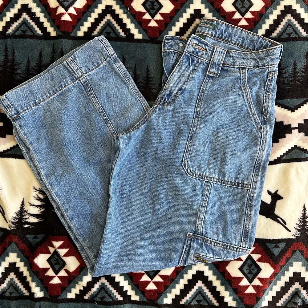 Wild Fable Blue Wide Leg Cargo Denim Pants
